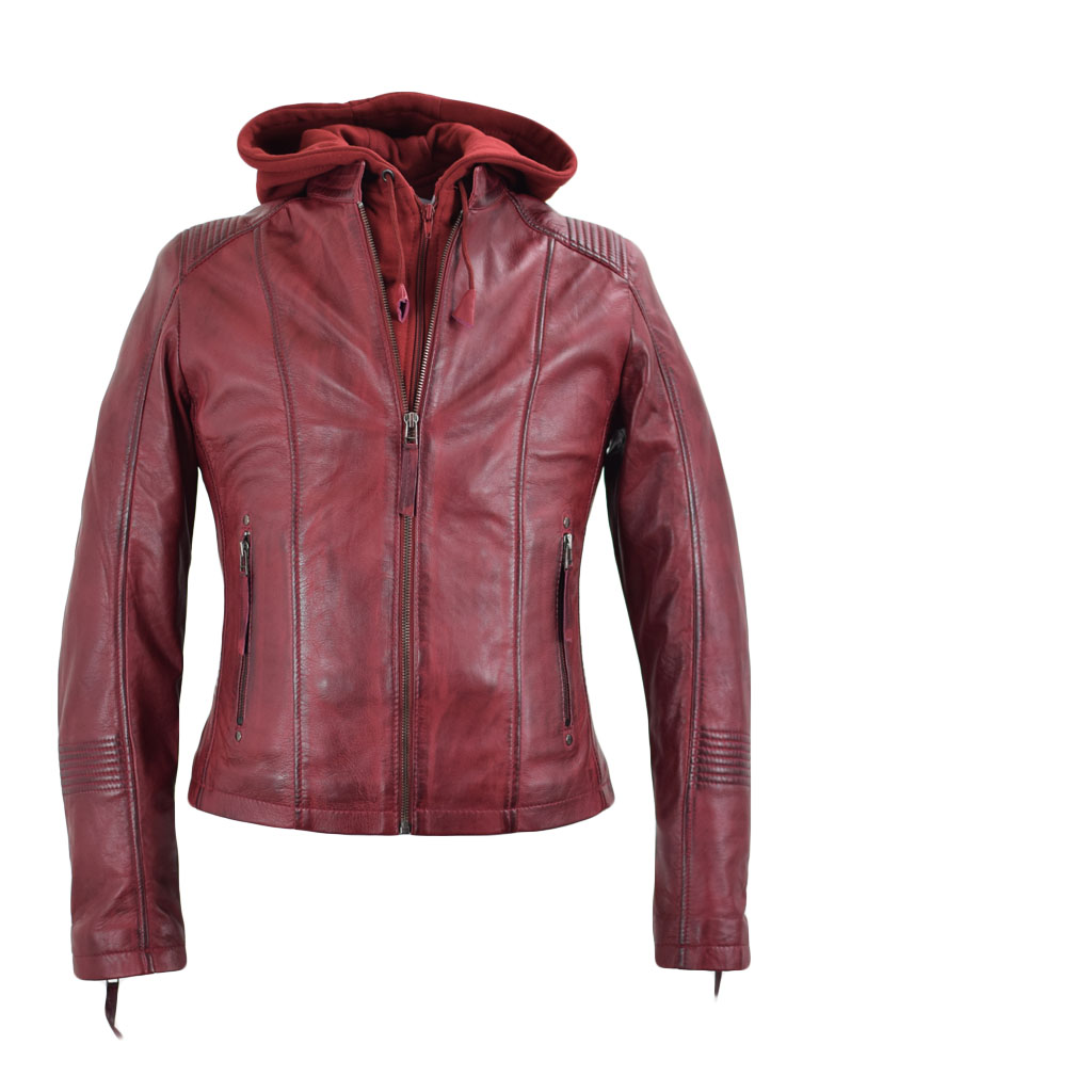 - leather Lederjacke - Bordeaux Modapelle genuine Alexa top
