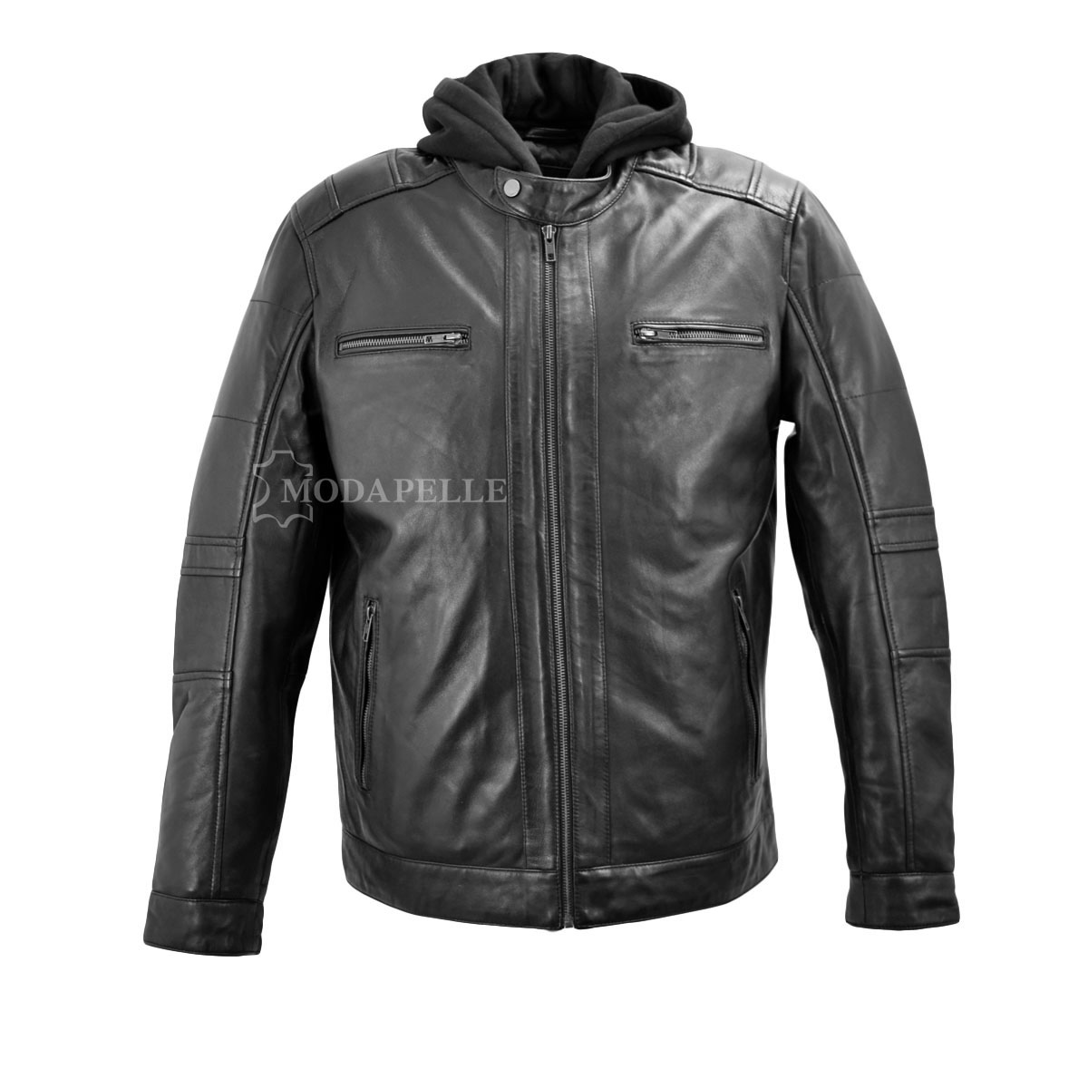 Leather jacket Robin black - MODAPELLE