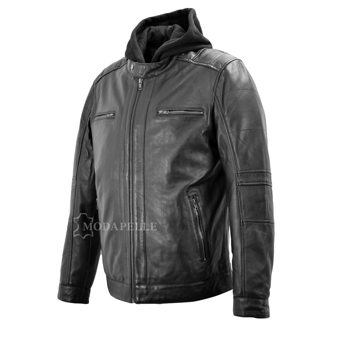 Leather jacket Robin black - MODAPELLE